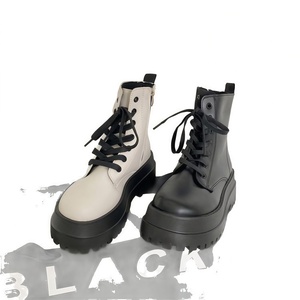 Nouvelle Collection 2021 Bottes d'équitation pour femme, automne, à semelle épaisse, pour un style décontracté, idéales pour les petites silhouettes, mi-<span class=keywords><strong>mollet</strong></span> amincissantes en coton - Product Image 5