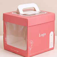 Boîte à gâteau de célébration pour mini-gâteaux, boîte en papier biodégradable de qualité alimentaire avec poignée et fenêtre pour anniversaire