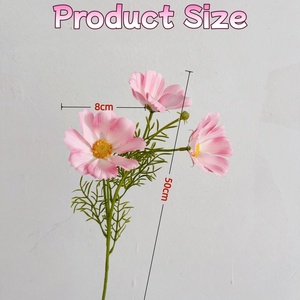 جودة عالية 3 رؤوس لمسة حقيقية الزخرفية اللاتكس كوزموس زهرة الأكثر شعبية للالإضافية التخرج عيد الأم عيد الفصح عيد الميلاد الجذعية - Product Image 5