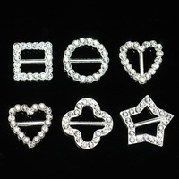 Boucles en alliage et strass faites à la main, rondes, carrées, pentagrammes, en forme de cœur, trèfles à quatre feuilles, accessoires pour chaussures et vêtements