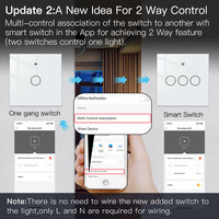 MOES WiFi Interrupteur mural intelligent RF sans fil Smart Life/Tuya 2/3 voies Muilti-Control Association App Relay Status