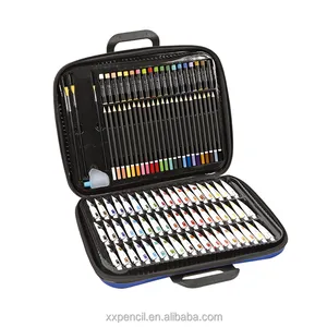 Set pensil gambar seni mewarnai, Set tas Eva Art Set kotak hadiah dengan pegangan 102 buah