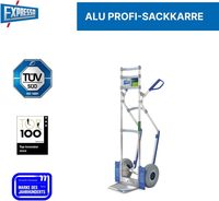 Chariot à main professionnel EXPRESSO Alu entièrement monté pour caisses de boissons et fûts, capacité 250 kg, pneus pleins anti-crevaison