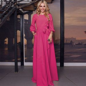 Abito <span class=keywords><strong>da</strong></span> donna elegante abito formale a maniche lunghe abito a-line con cintura in vita <span class=keywords><strong>abbigliamento</strong></span> <span class=keywords><strong>cerimonia</strong></span> di apertura - Product Image 2