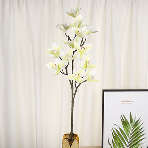 Arreglo de Flores Artificiales de Magnolia de 95 cm, Tela Amarilla, Decoración Grande para el Hogar, Decoración de Bodas - Product Image 4