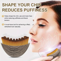 Masseur de drainage lymphatique personnalisé, brosse pour le visage, manche en bois, poils synthétiques pour le contouring du visage, le modelage de la mâchoire, sec