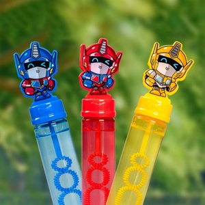 Juguetes de exterior: Bonito set de varitas de burbujas de plástico con forma de conejo, juguete de mano para niños, varita de agua con diseño de animal de dibujos animados (pato amarillo) - Product Image 2