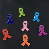 Venta al por mayor de cáncer de mama Rosa metal cinta pin de solapa