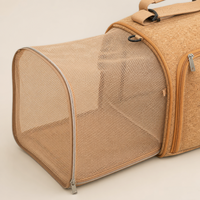 Sac de transport pour chat YAOYUE en liège, type T, avec dos en maille rétractable, léger et portable