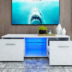 Mobili per soggiorno centro di intrattenimento Design industriale porta <span class=keywords><strong>TV</strong></span> tavolo consolle 48 <span class=keywords><strong>pollici</strong></span> Lowboard con 2 ripiani mobile <span class=keywords><strong>TV</strong></span> - Product Image 5