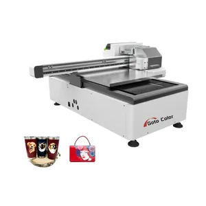 Printer flatbed led UV hewan peliharaan 6090 untuk pena/mug/botol/mesin cetak kotak hadiah kayu