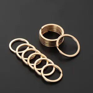 圆形对开钥匙圈散装链条和艺术工艺品金属扁链金不锈钢