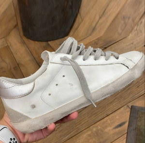 Zapatillas Unisex Estilo Retro con Estampado <span class=keywords><strong>de</strong></span> Estrellas Blancas, Antideslizantes y Cómodas, con Acabado Desgastado Dorado, Estilo Informal, <span class=keywords><strong>de</strong></span> Diseñador - Product Image 4