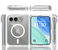 Étui de téléphone magnétique transparent et étanche pour iPhone Duo, coque transparente antichoc en TPU et PC, compatible avec la charge sans fil, idéal pour le sport