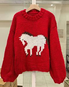 Cardigan Oversize Rosso Personalizzato con Logo del Produttore per Donne, <span class=keywords><strong>Abbigliamento</strong></span> <span class=keywords><strong>Premaman</strong></span> Morbido - Product Image 3