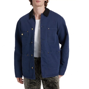 <b>Jacket</b> Factory Custom logo Multi-pockets Cargo <b>Jacket</b> Men Casual Heavy Duty Navy <b>Canvas</b> <b>Jacket</b> - Product Image 4