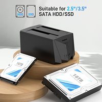 Meilleures ventes : Clonage de disques durs et SSD 2 baies SATA USB 3.2 Gen1 5 Gbit/s – Duplicateur de disques durs et SSD 2,5/3,5 pouces avec clonage hors ligne – Station d'accueil HDD