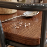 Étagère de rangement en fer à double couche, style méditerranéen, moderne, minimaliste, multifonctionnelle, détachable, en bois, pour épices et vaisselle