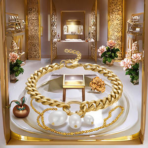 Pulsera de Cadena Cubana de Dos Tonos con Estilo Geométrico Moderno, Chapada en Oro de 18K, para Mujer, con Circonita, Joyería de Acero Inoxidable - Product Image 2