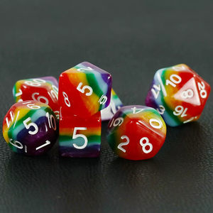 Juego de dados poliédricos DND personalizados, dados de arcoíris para mazmorras y dragones (<span class=keywords><strong>D</strong></span> & <span class=keywords><strong>D</strong></span>), dados de juego de rol - Product Image 2