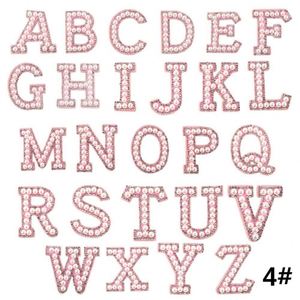 Hot Sale Iron on 4.5CM White Colorful Rhinestone Pearl Letter Patch - Product Image 4