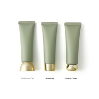 Tube souple vide noir de 50 ml pour crème contour des yeux, fini mat vert, inspiré de la pâte de haricot rouge, pour soins de la peau