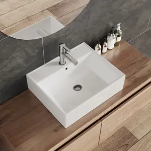 Moderna ciotola lavandini vasche lavabo lavabo lavabo bianco CUPC bagno in ceramica quadrati rettangolari