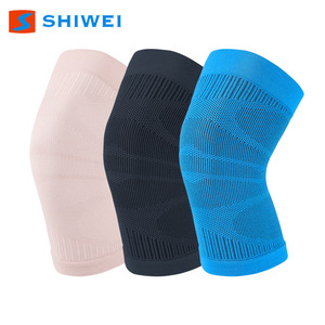 Shiwei Knitted <b>Knee</b> <b>Support</b> Blue Breathable <b>Elastic</b> Unisex Summer Sports Protection - Product Image 2
