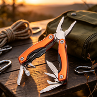 Couteau multifonction industriel 11-en-1 de poche, pince à sertir, tête télescopique, pour camping en extérieur, en acier inoxydable, tournevis OEM
