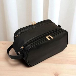 <b>Large</b> Capacity Eco-Friendly Recyclable PU Leather Makeup <b>Bag</b> Double Zipper Compartments Travel Cosmetic Organizer Waterproof - Product Image 4