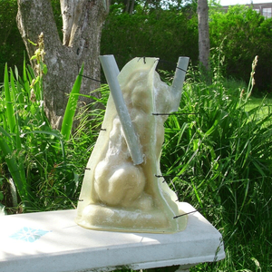 <span class=keywords><strong>In</strong></span> lattice/fibra di vetro <span class=keywords><strong>cemento</strong></span> stampo per 17in Seduta Gatto Statua utilizzato una sola volta - Product Image 6