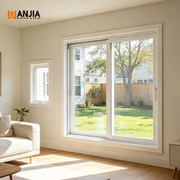 Fenêtres coulissantes en vinyle à design quadrillé moderne, fenêtres en PVC à double vitrage pour la sécurité des hôtels