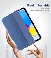 Étui fin intelligent pour iPad 10e génération 10,9 pouces, étui rigide en PC, léger, étanche, étui de protection pour tablette, matériau PU