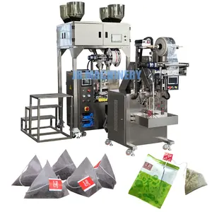 PLC Control Automatic Pyramidal Tea Bag and Outer Plastic Wrap/Envelope Bag Herbs Packing Machine