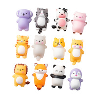 Mainan Mochi Squishy Lucu Bentuk Hewan TPR Lembut Pereda Stres Fidget Kawaii Panda Kucing Rubah Warna-warni Mini 20g untuk Anak Perempuan