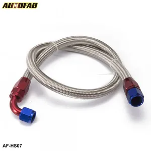 AUTOFAB - AN10-0A 1.4 Mètres En Acier Inoxydable Tressé Huile/Carburant Tuyau + Droite + 90 Degré Raccord Tournant AF-HS07