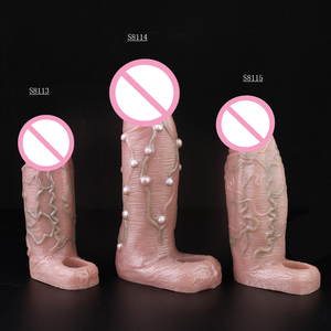 Neues Design Künstliche Penis-Hüllen Set Herren Durchbohrte Perlen Strukturiertes Design Alternative Verdickende Penis-Hüllen für Männer - Product Image 1