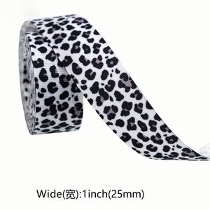 Cinta de Poliéster Grosgrain con Estampado de Leopardo de Alta Calidad para Lazos y Accesorios para el Cabello, Duradera, Navideña, 10 Yardas/Rollo - Product Image 5