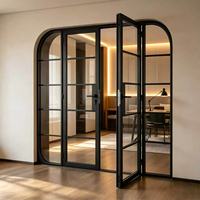 Porte intérieure en verre et fer noir sur mesure de qualité supérieure avec le dernier design