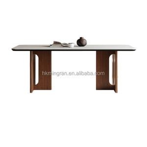 Juego de Mesa de Comedor Convertible de Madera Maciza Rectangular Moderna y Duradera con 6 Sillas de Lujo para Muebles de Hotel, Villa o Apartamento - Product Image 6