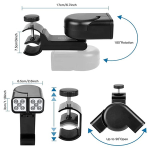 Lampe LED double tête pour barbecue, projecteur d'extérieur avec fixation à clip et rotation à 360° pour camping, pêche, lampe portable, outil <span class=keywords><strong>de</strong></span> barbecue - Product Image 2