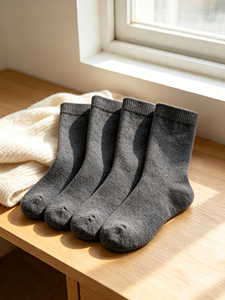 Vente en gros de chaussettes <span class=keywords><strong>pour</strong></span> enfants en <span class=keywords><strong>coton</strong></span> <span class=keywords><strong>100</strong></span>% - 4 paires - Tricotées - ODM - Taille 27 30 - Anthracite - Product Image 2
