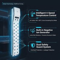Sèche-corps mural noir 3300W haute puissance intelligent avec écran LCD et ions négatifs, disponible en OEM