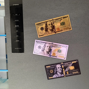 Personalized Souvenir <strong>Magnetic</strong> Money Flexible Fridge Magnet Print <strong>Sheets</strong> Display 100 Dollar Bills Gold Foil Coin Fridge Magnet - Product Image 3