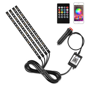 18 Led trang trí môi trường xung quanh chuỗi ánh sáng giao hưởng Led Xe bầu không khí đèn kiểm soát ứng dụng RGB bầu không khí ánh sáng cho Led Xe - Product Image 1