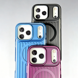 Funda Magnética para Teléfono B338 de Color Sólido IMD de Calidad para iPhone 16/17/18 Pro, Diseño de Rayas, Resistente a Impactos - Product Image 4
