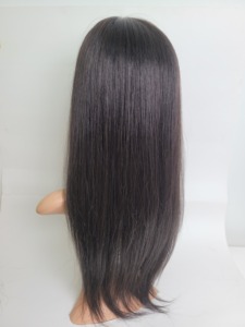 Perruque de luxe en cheveux humains de 16 pouces, longue et lisse, à clipser, légère, noire et brune, respirante, livraison rapide, brillante - Product Image 4