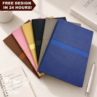 Carnet A5 personnalisé avec logo, cadeaux promotionnels d'entreprise, deux tons, échantillon gratuit, OEM, couverture souple, lignes, carnet en cuir PU Litchi