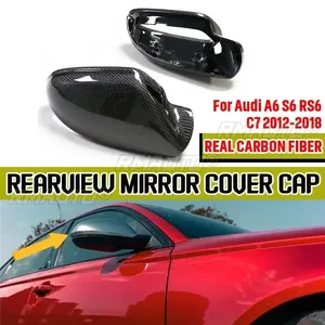 Cubiertas de Espejos Retrovisores Laterales de Fibra de Carbono Real para Audi A6 C7 S6 RS6 2012-2018 - Product Image 1