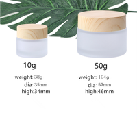 Pot en verre vide pour crème visage et maquillage, 30 ml (1 oz), 50 ml (2 oz), pot rond givré pour cosmétiques avec couvercle à vis